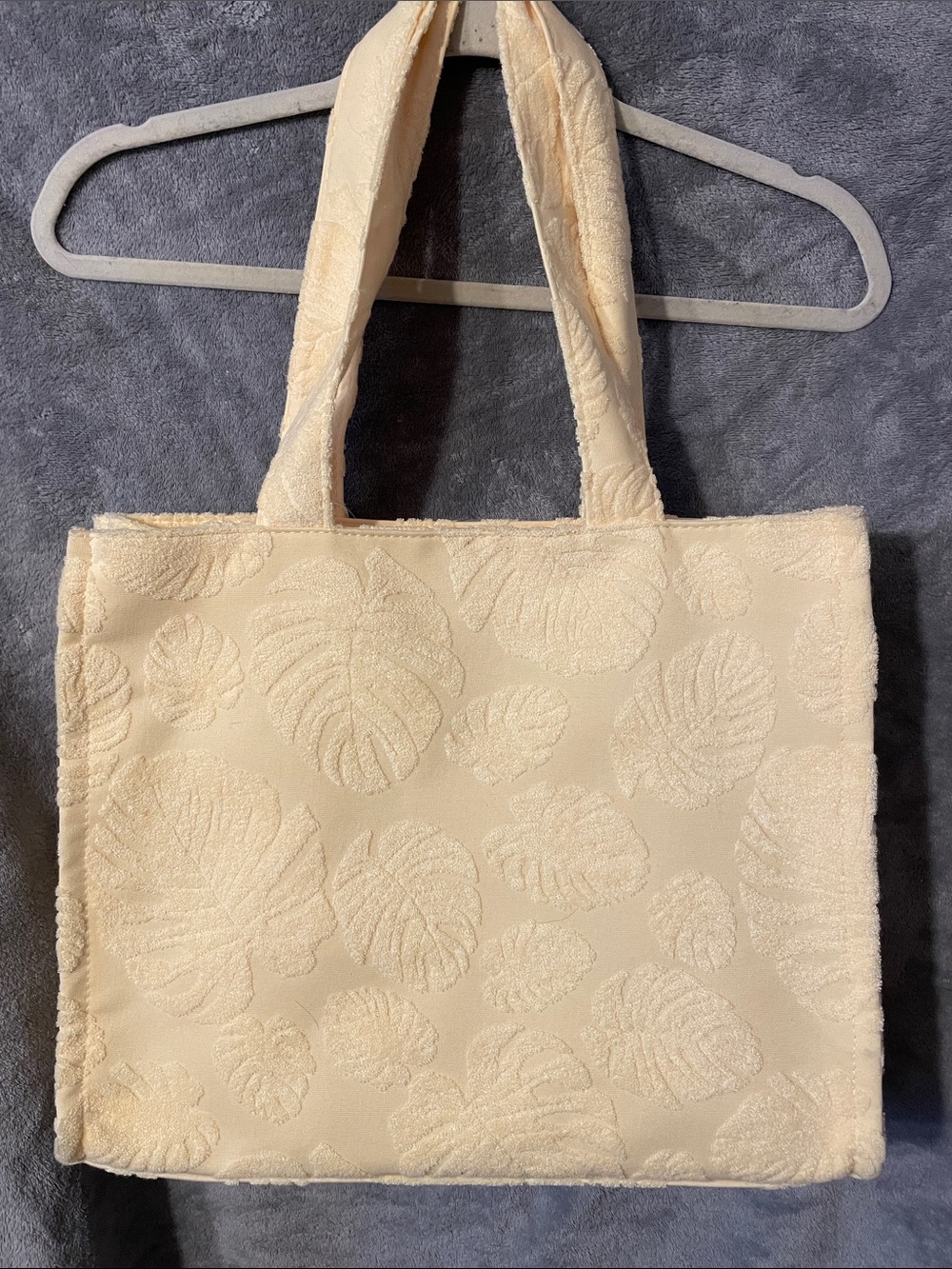 Urban Outfitters Cream Leaf-Textured Tote